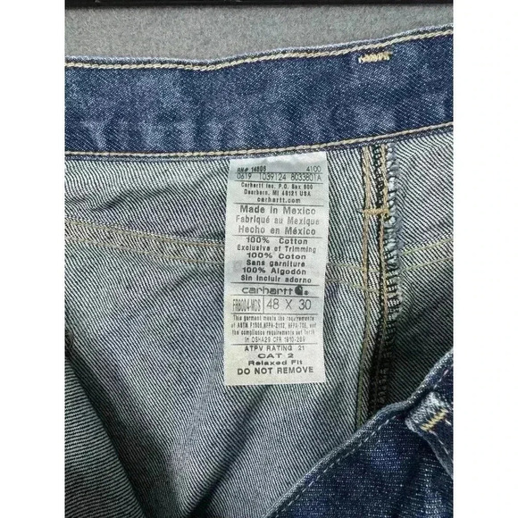 Carhartt Jeans Men 48x30 Blue FR Flame Resistant Relaxed Straight Leg FRB004 MDS - Picture 4 of 8